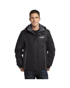 Port Authority® Colorblock 3-in-1 Jacket-Black / Black / Magnet Grey -Extra Small-Premier Companies