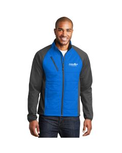 Port Authority® Hybrid Soft Shell Jacket-Skydiver Blue/Grey Steel-Small-Premier Companies