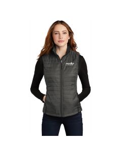 Port Authority® Ladies Packable Puffy Vest-Sterling Grey/Graphite-Small-Premier Companies