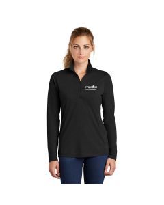 Sport-Tek ® Ladies PosiCharge ® Tri-Blend Wicking 1/4-Zip Pullover-Black Triad Solid-Extra Small-Premier Companies
