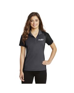 Sport-Tek® Ladies Colorblock Micropique Sport-Wick® Polo-Black / Iron Grey-Extra Small-Premier Companies