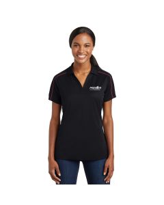 Sport-Tek® Ladies Micropique Sport-Wick® Piped Polo-Black/True Red-Extra Small-Premier Companies