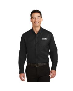 Port Authority® SuperPro™ Twill Shirt-Black-Extra Small-Premier Companies