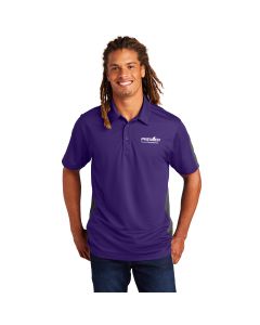 Sport-Tek® PosiCharge® Active Textured Colorblock Polo-Purple/Grey-Small-Premier Companies